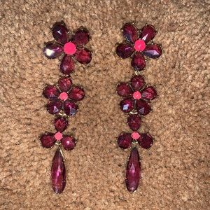 Kate Spade Hot Pink Drop Flower Earrings